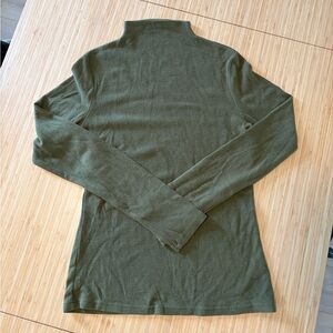 Olive Green Long Sleeve mock neck Top